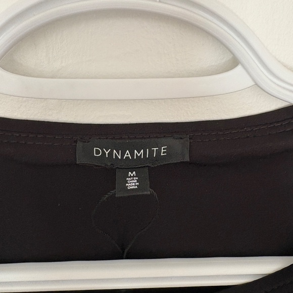 Dynamite Sequin Crop Top Long Sleeves Black Silver Size M - Picture 2 of 9